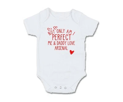 Arsenal BabyGrow Body Nicht nur bin ich perfekte Größe bis 12 Monate Fußballfan