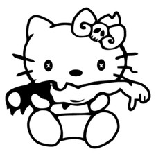 4x Hello Kitty Zombie Jdmvinyl Decalsticker For Carslaptops 4inx3in