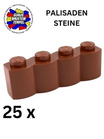 LEGO 25 x Palisades Bricks 1x4 30137 Reddish Brown Pirates Western 6243 40410