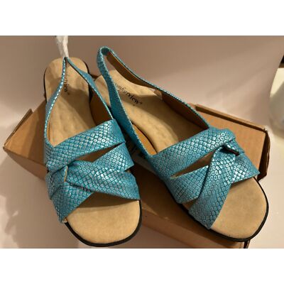 NEW in Box Comfortview Turquoise Comfort Foot Cushion Support Sandal Size 8.5