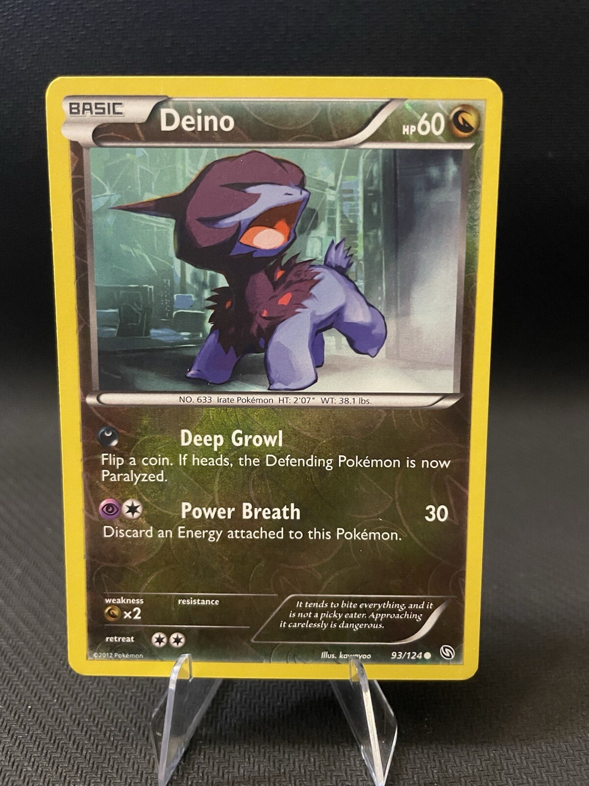 Deino NM - 93/124 - Common - Reverse Holo - B&W 6: Dragons Exalted - Pokemon