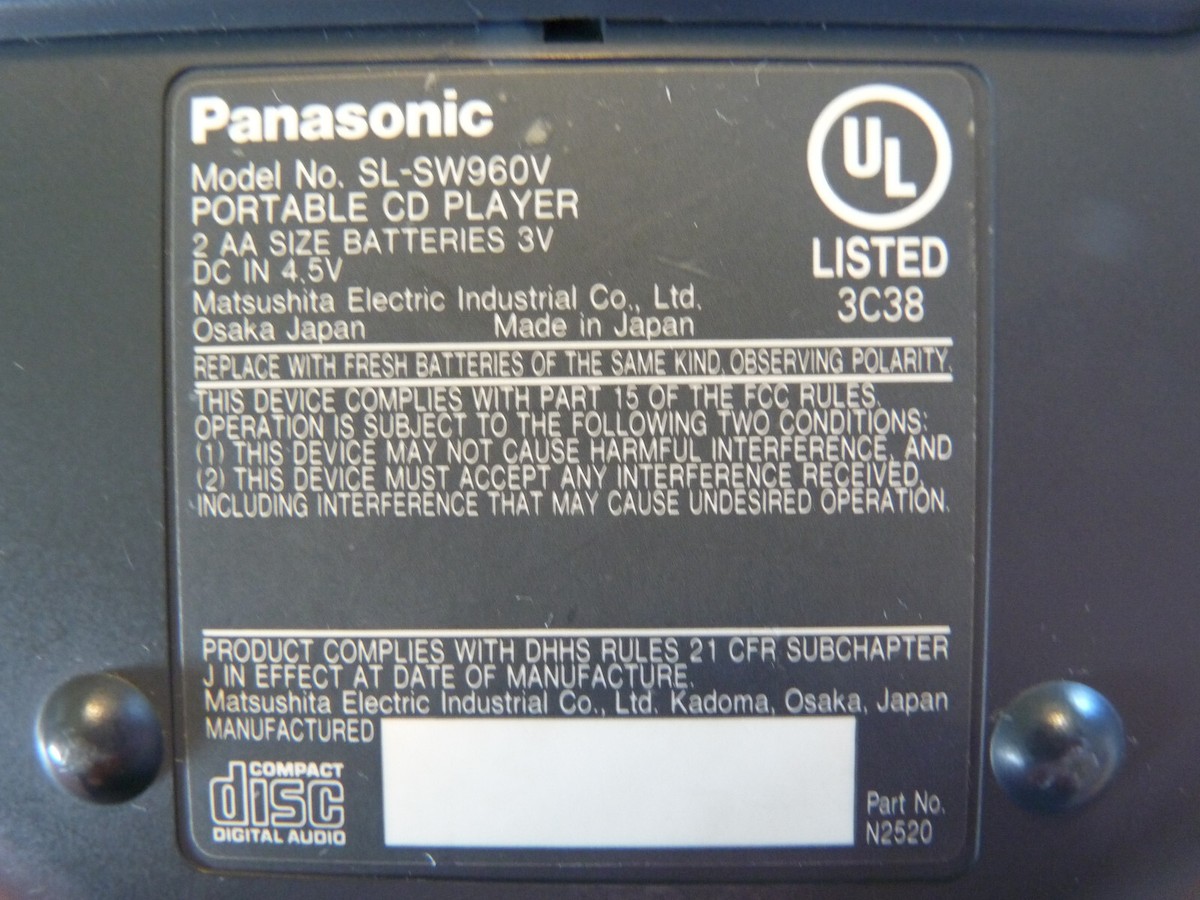 Rare Retro Red Panasonic SL-SW960V Discman, Cleaned tested