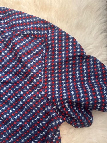 Johnston & Murphy Mens M Short Sleeve Button Up Shirt Crab Print 4th of July - Picture 4 of 8