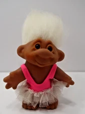 1989 DAM NORFIN TROLL WHITE HAIR ORANGE EYES BALLERINA OUTFIT 4"
