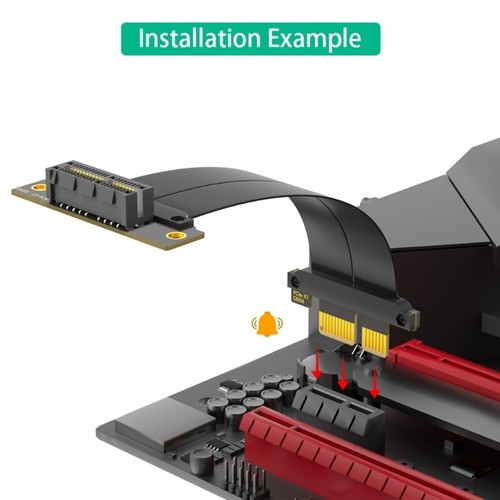 PCIE4.0 1X Extension Cable 90 Degree to 180 Degree Graphics Card Extender - Afbeelding 5 van 8