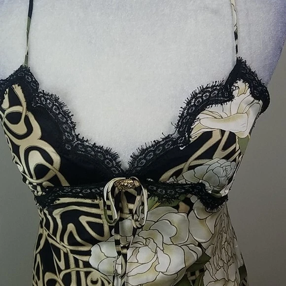 ¡OFERTA $12,000 VINTAGE! ¡HERMOSO! ROBERTO CAVALLI ITALIA Top de seda, falda talla 42-44 Foto 3 de 4