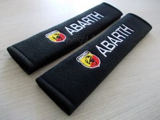 ABARTH 500 595 695 EMBROIDERED SPONGE CAR BELT COVERS Mod. BLACK belt covers NEW