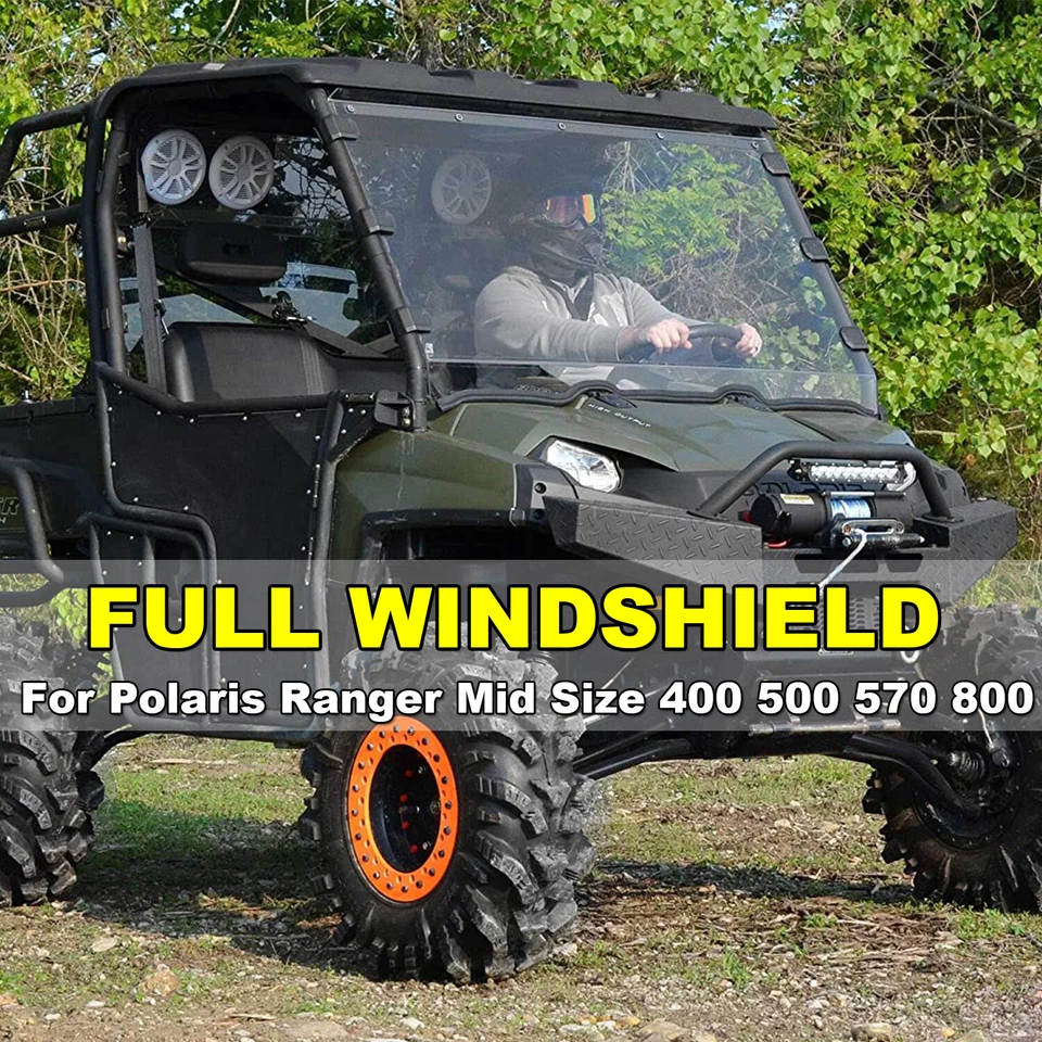 Parabrisas completo para Polaris Ranger 400 500 570 800 2010-2014 tamaño mediano EFI EPS EV Foto 2 de 4