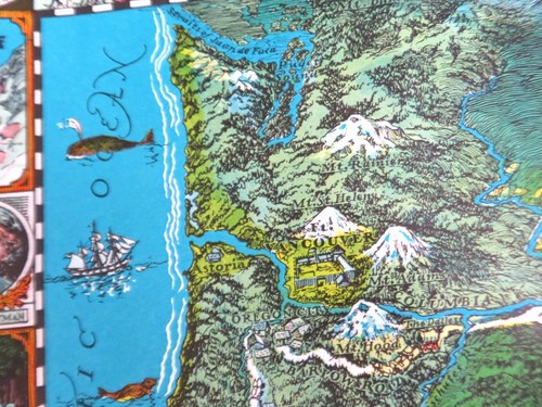 Vintage 1980 Reproduction of Oregon Trail Pictorial Map Highway of the Pioneers - Picture 15 of 24