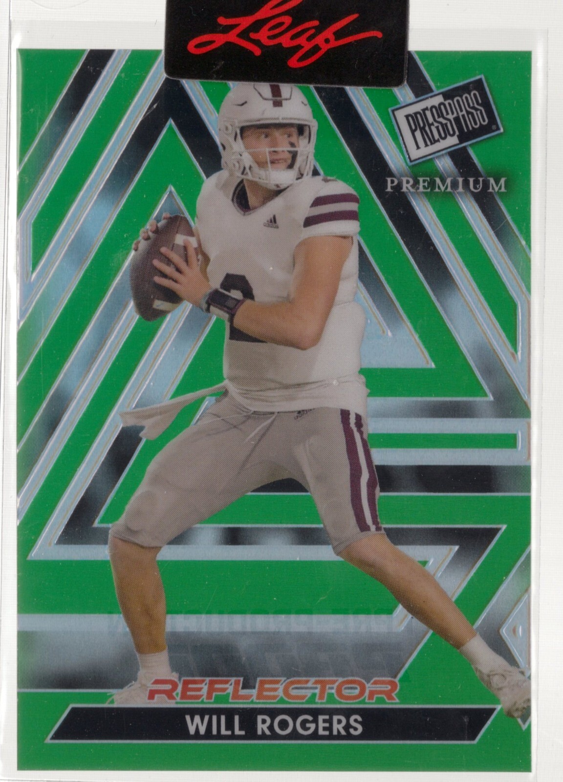 ONE OF ONE Will Rogers 2024 Leaf Press Pass Premium GREEN REF WASHINGTON 1/1 QB