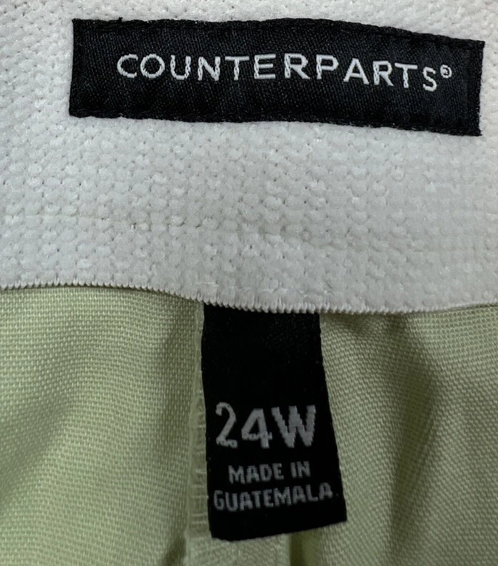 Pantalones Cortos Capri Counterparts Nuevos Talla 24W Adelgazante Sensación Verde Pistacho Foto 3 de 4