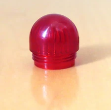 VTG Hot Rod Dashboard Indicator Light Lens FLUTED RED (16 x 15.75mm)