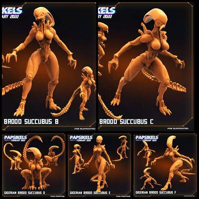 Gigerian Brood Succubus Miniatures | Aliens Vs Skull Hunters | Sci-Fi Miniature