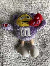 M&M’s Yellow Valentine Bear in Purple Teddy Bear Suit Bear Hug 2004 Plush Toy