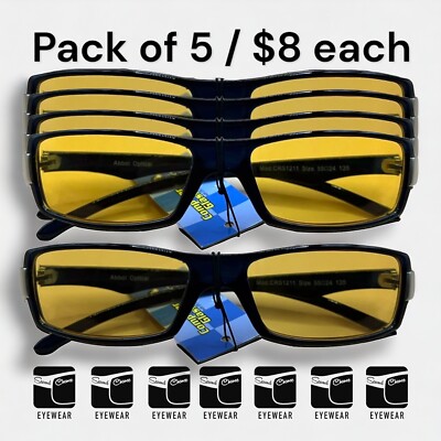 PACK OF 5-BRAND NEW AMBER/BLUE LIGHT BLOCKING GAMING/COMPUTER GLASSES-PACK OF 5