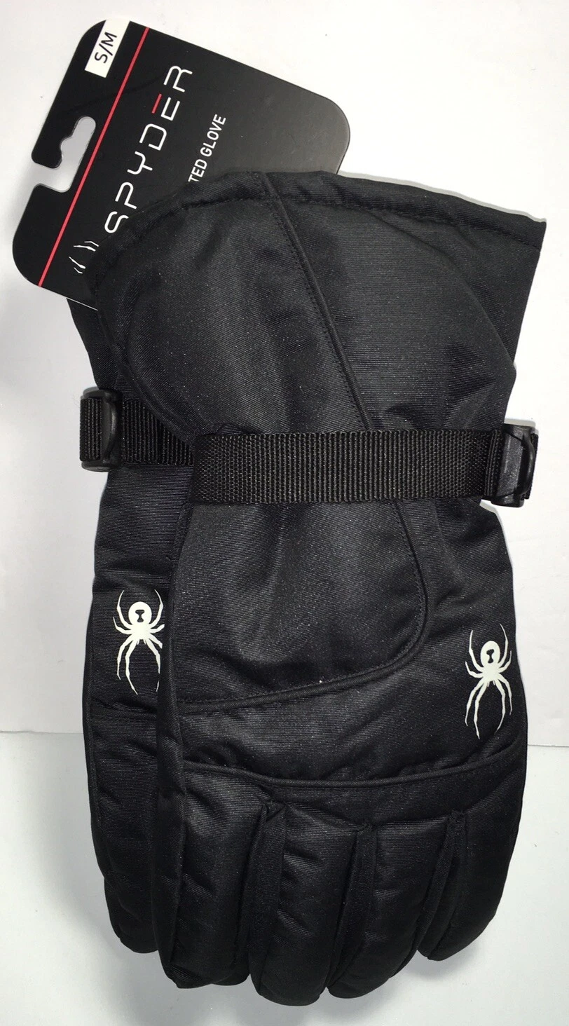 SPYDER INSULATED SKI SNOWBOARD GLOVES BLACK MENS Size S/M NWT
