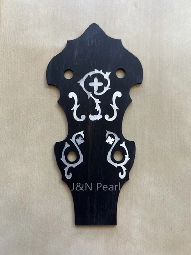 Wreath RB5 Double Cut White Mother of Pearl Ebony Peghead Overlay Gibson Banjo 