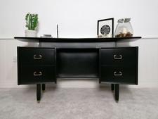 Upcycled G Plan Dressing Table Desk Mid Century Black Gold by Studio Restore