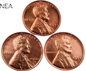 1930+1930-D+1930-S Lincoln Wheat Penny Cent Lot ~ Gem BU (red) ~ 3 Coin Set