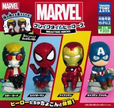 Marvel Mini Figure Breaktime Heroes Complete Set Capsule Toy Gacha 1.69"