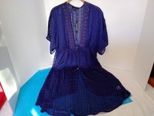 Womans Swim Beach Cover up Club Z Collection Blue Sz Med
