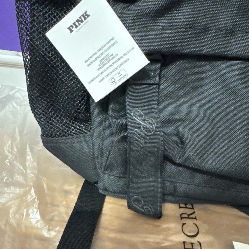 Victoria's Secret PINK Ivy Classic Canvas Backpack In Black NWT eBay