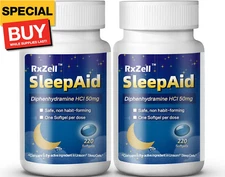 Sleep Aid, Diphenhydramine Softgels 50mg, Easy-to-Swallow, Supports Deeper Restf