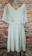 BNWT Ladies Sz 8 Tea Berry Floaty Beige Layered Style Cape Dress