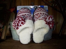 CUDDL DUDS CLIMATE RIGHT WOMENS CASUAL SLIPPERS SIZE SMALL 5-6 RUBBER SOLES NEW