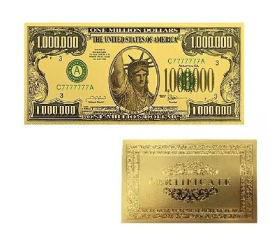 USA 1 Million Dollar Banknote Währung vergoldet selten Geld 1 Million US $