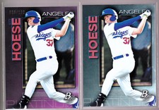 Kody Hoese Dodgers Rookie 2020 Bowman Platinum Purple 023/199 & Base TOP-34 LOT