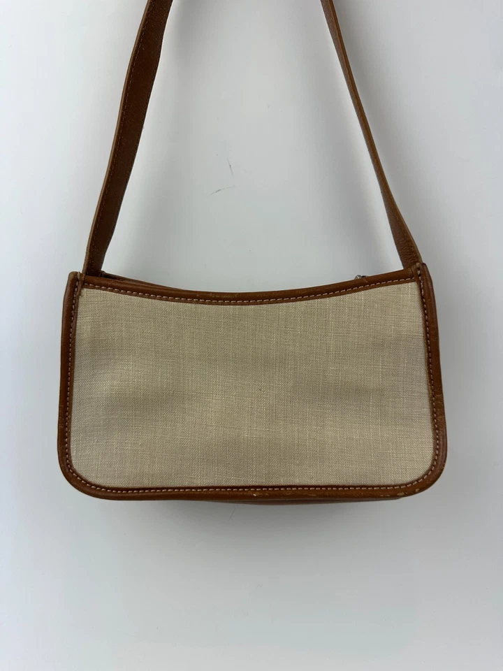 De colección - Cole Haan - Cartera clutch pequeña de lino/cuero avena Foto 4 de 4