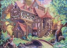 Dream House Bead Embroidery Scheme on Canvas DIY Printed Pattern ta-215