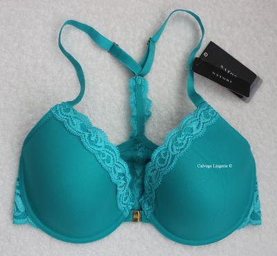 Nwt Natori 735023 Federn Zoll Vorne Enge Racerback T-Rücken Netz Bh Türkis 34D