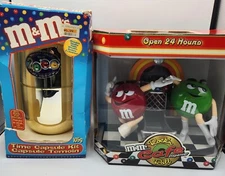 2 M&M’s Rock’n Roll Cafe Jukebox Dispenser & Millennial Time Capsule Open Box