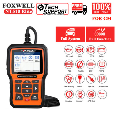 FOXWELL NT510 Elite OBD2 Scanner Full System Diagnostic Tool ABS DPF TPMS for GM