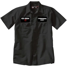 COMMANDER CODY CC-2224 Mechanic Work SHIRT Black punk cosplay Star Wars Jedi