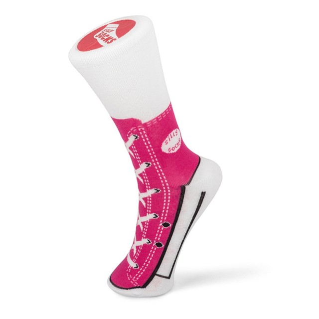 Pink Sneaker Trainer Socks Size 3-7 Kids Girls Childs Womens Novelty Gift