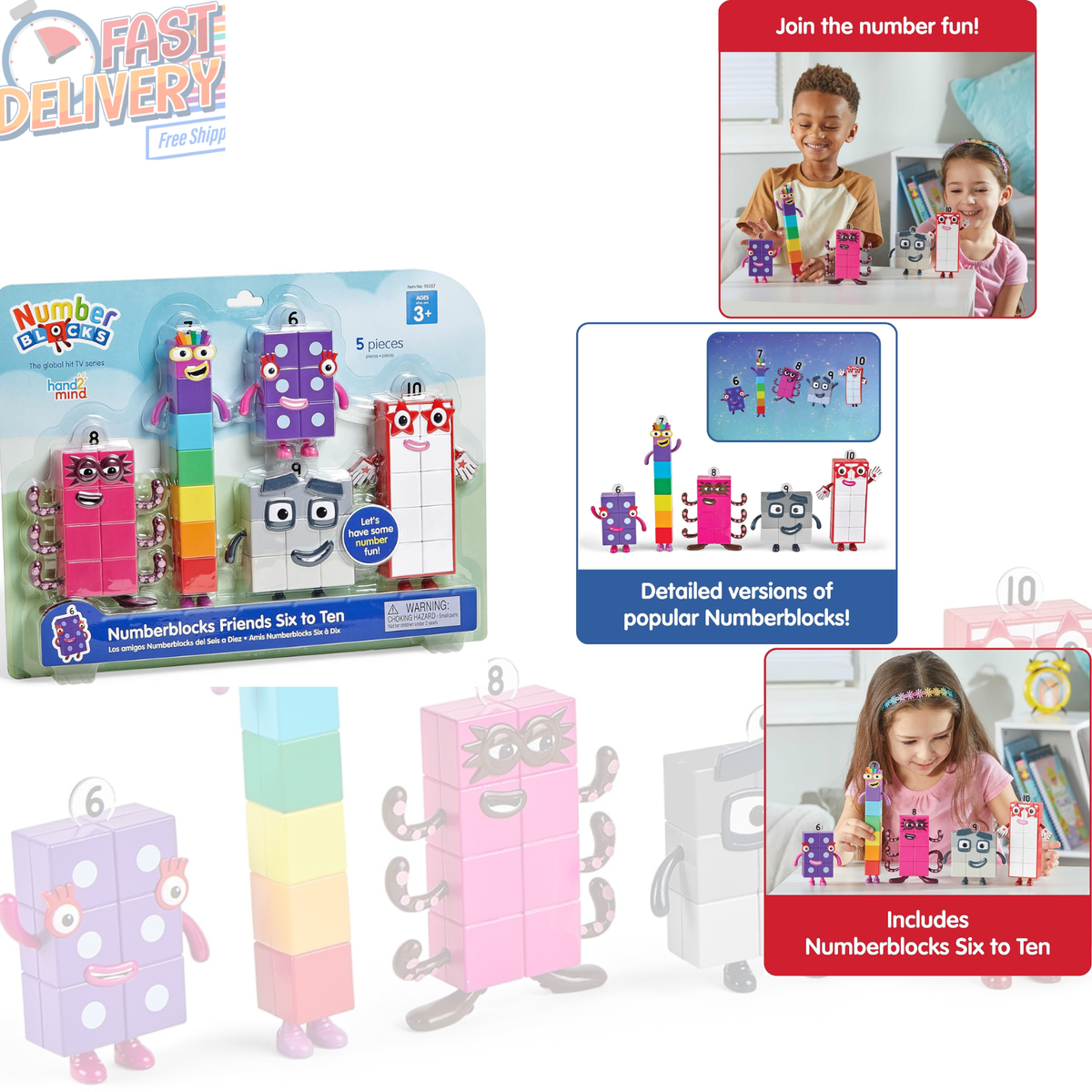 hand2mind Numberblocks Friends Kids Imagination Toys 6-10, Figures