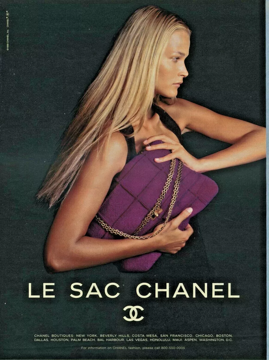 Original Magazine ad Model Carmen Kass for Le Sac Chanel