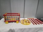 Vintage 1962 Fisher Price Circus Wagon Pull Toy Animals Circus Circle Ladders