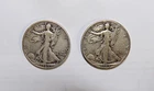 1943 S &1944 Lot of 2 Silver Walking Liberty Halfs F+XF 0.723 oz Silver Coins