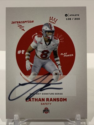 2024 Onit Athlete OSU - White Matte On-Card AUTO #S32 Lathan Ransom 138/200