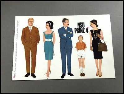 1963 NSU Prinz4 Vintage Original Car Sales Brochure Catalog