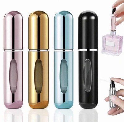 4PCS 5ml Refillable Perfume Atomizer Travel Spray Bottles Leakproof Mini Set