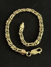 Closed Curb Figaro Link 18ct 18kt 750 Yellow Gold Bracelet 7.7" Inch (19.5cm)