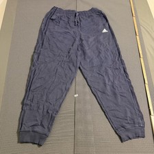 Adidas Women's Navy Blue Loose Fit High Rise Joggers Size L