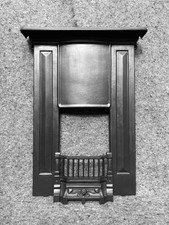 ANTIQUE CAST IRON FIREPLACE FIRE SURROUND / INSERT VICTORIAN EDWARDIAN RESTORED