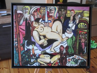 Max Beckmann - The Town (City Night), Ausschnitt, 1950, 40x50cm, gerahmt