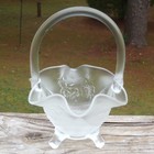 Fenton Crystal Velvet Grape & Diamond Glass Three Toed 7.5" BASKET #8438 Signed — photo 1